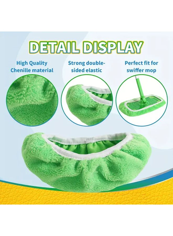 Green Reusable Coral Fleece Mop Pad Compatible With Wet And Dry Flat Mops - Image 2